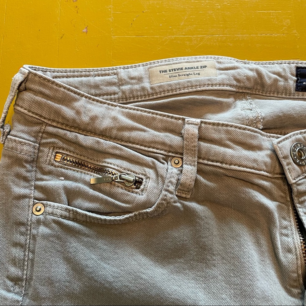 AG Adriano Goldschmied Stevie Ankle Zip - Slim Straight Leg Jeans - 28R